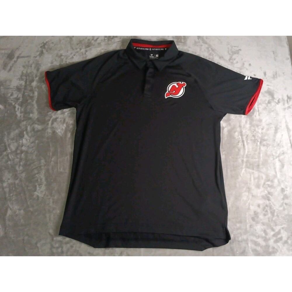 Fanatics New Jersey Devils Authentic Pro Polo Shirt Mens Large Black